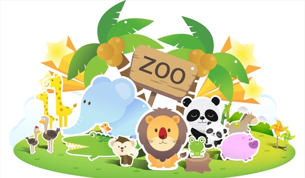可爱动物园卡通动物系列