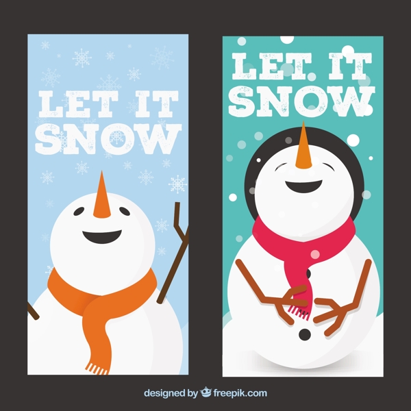 雪人圣誕旗