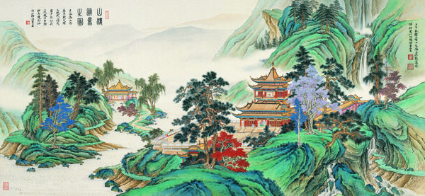 青山樓閣圖圖片