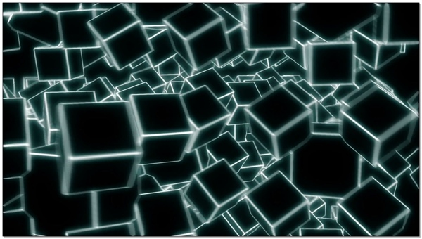 黑白正方体三维动感视频素材