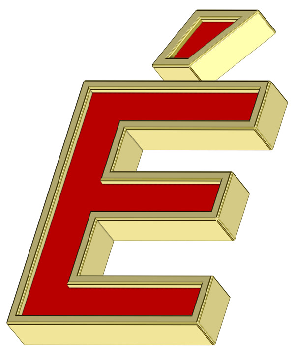 紅與金框字母一信套白色隔離