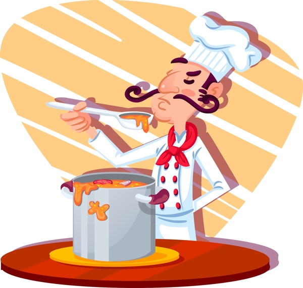 卡通可爱的厨师插画
