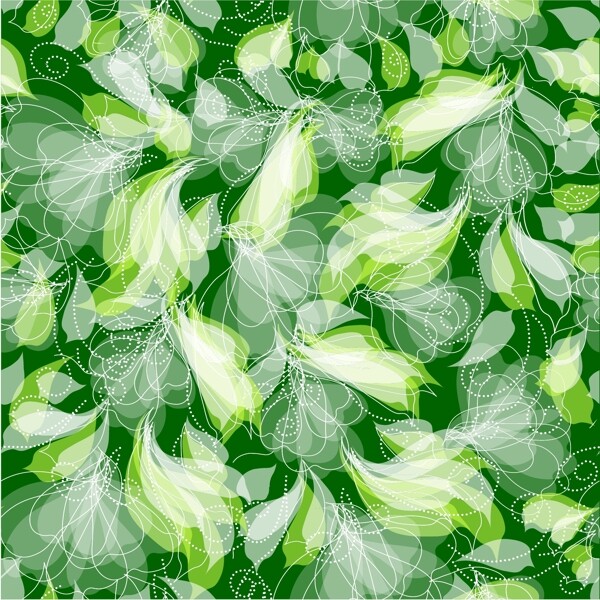 美麗綠葉紋樣背景矢量素材