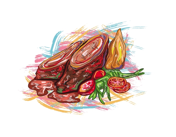 熟食矢量插畫