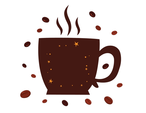 卡通星光咖啡元素