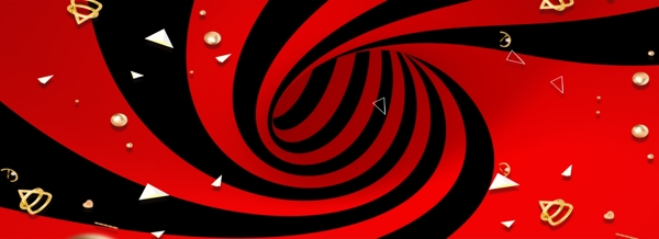 红与黑几何图形banner背景