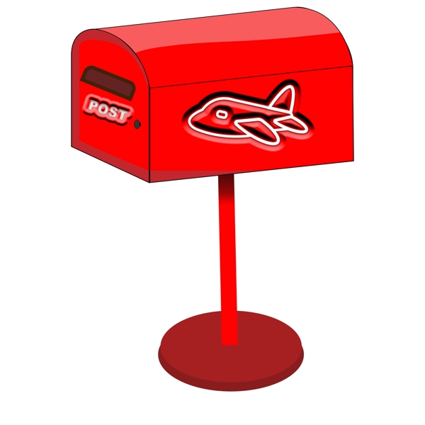 世界邮政日红色创意邮箱