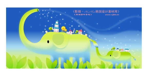 夢(mèng)幻風(fēng)景HanMaker韓國(guó)設(shè)計(jì)素材庫(kù)背景花紋底紋抽象線條