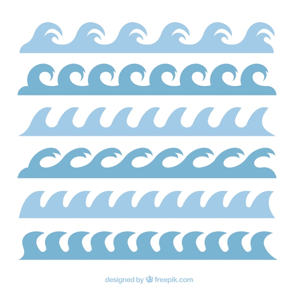 平面设计中的几个蓝色波浪