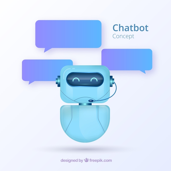 蓝色聊天机器人和对话框