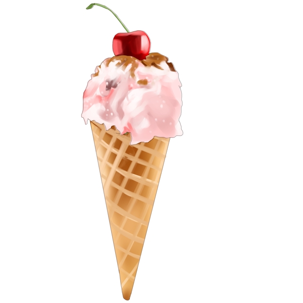 卡通樱桃冰淇淋