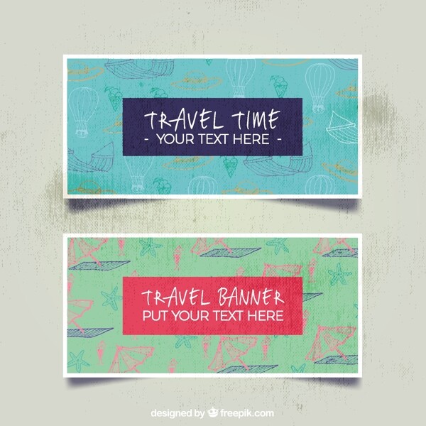 旅行主题图案背景横幅广告背景