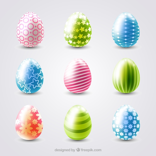 9款彩色立体花纹彩蛋