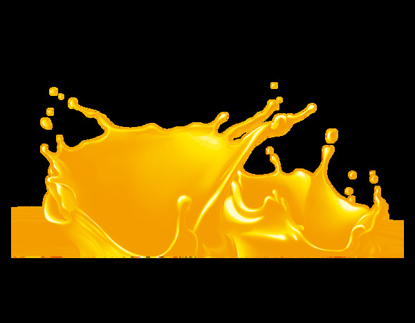 喷溅黄色果汁png元素