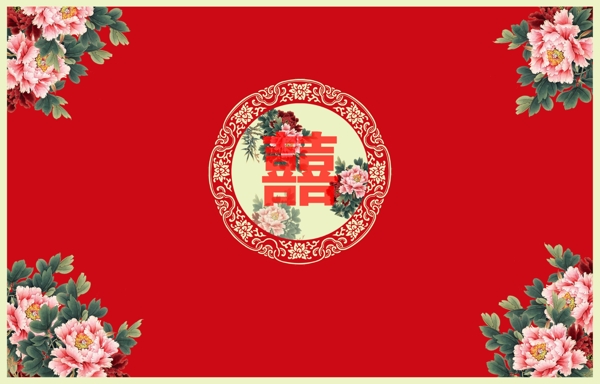 中式婚禮背景噴繪