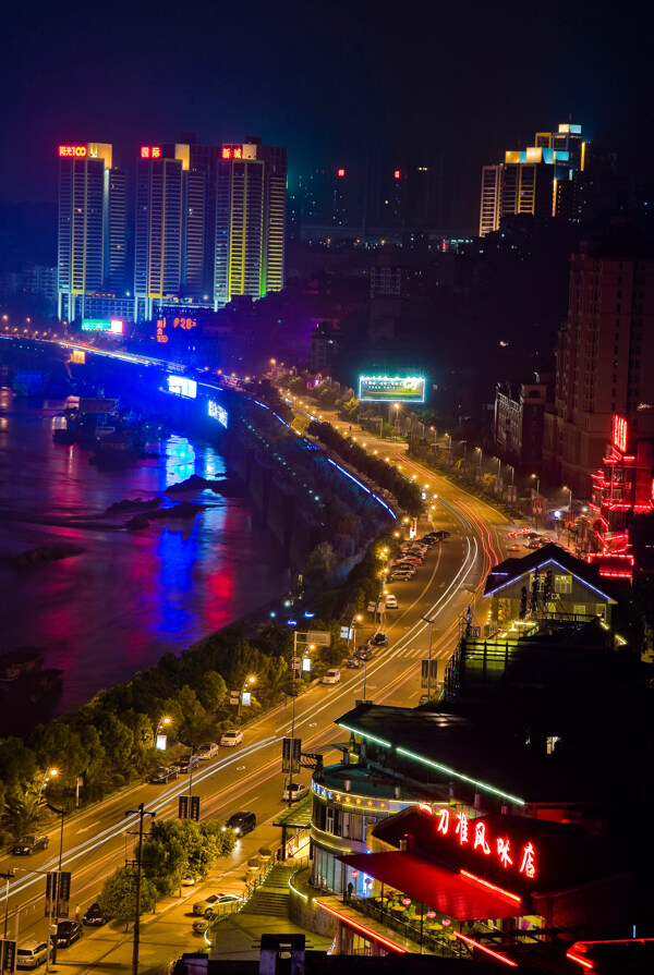 重庆城市夜景鸟瞰图图片