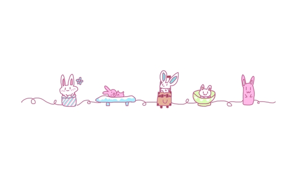 小兔子分割线插画