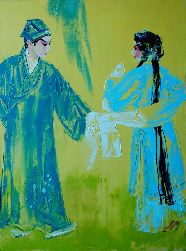 京劇人物油畫圖片