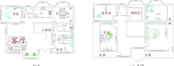 二層別墅平面圖圖片