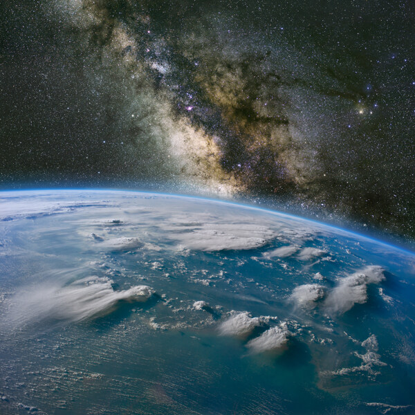 太空星云地球背景图片