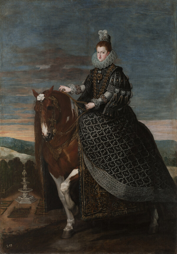 骑马的女人油画图片