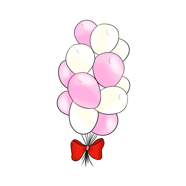 婚礼气球装饰插画