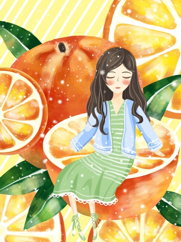 治愈系的橙子女孩