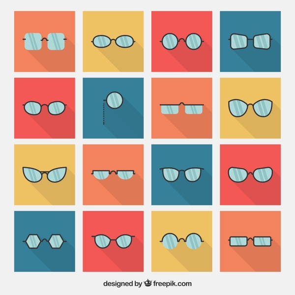 16款创意眼镜设计矢量素材