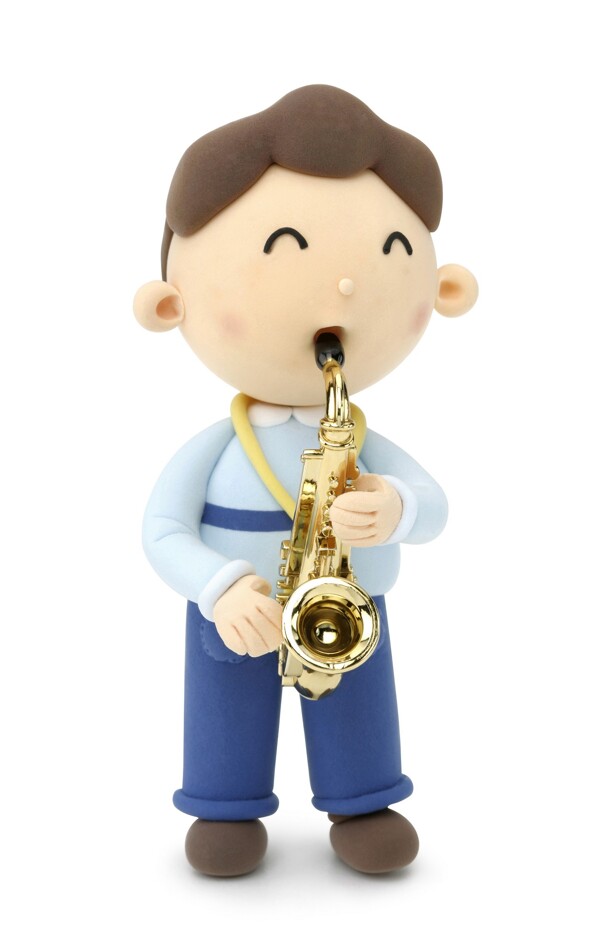 吹薩斯風(fēng)的小男孩