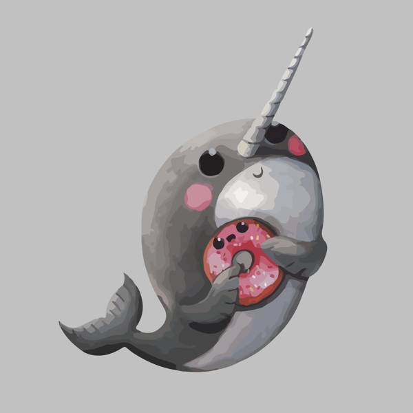 印花矢量圖動物魚生活元素泳圈免費(fèi)素材