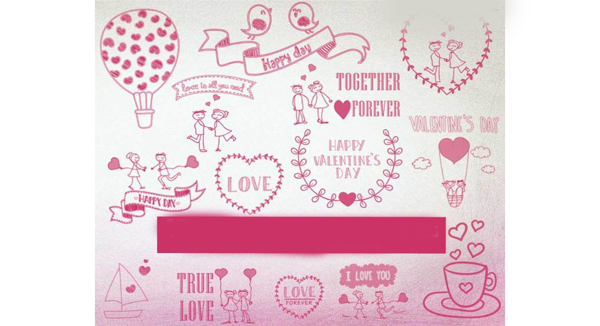 15种情人节装饰素材笔刷