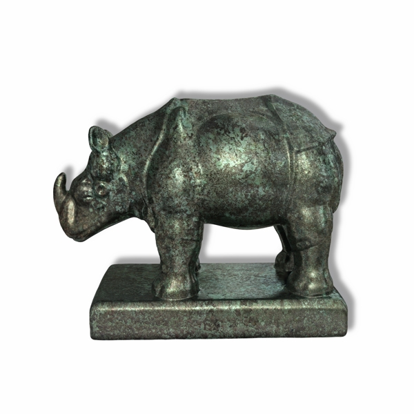 古董青铜犀牛雕像