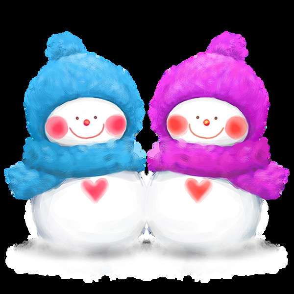 可愛的雪人png元素