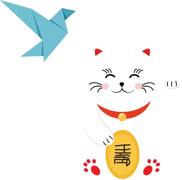 日本旅游设计鹤招财猫