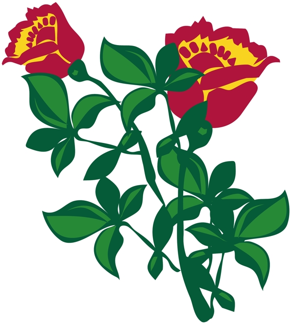 鮮花盆景矢量圖