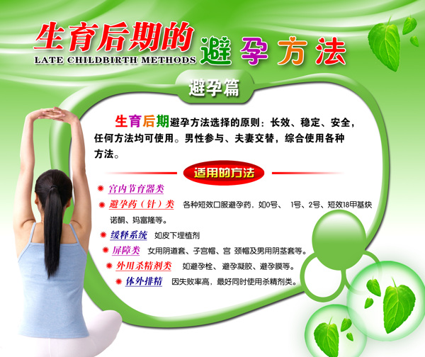 生于后期的避孕方法