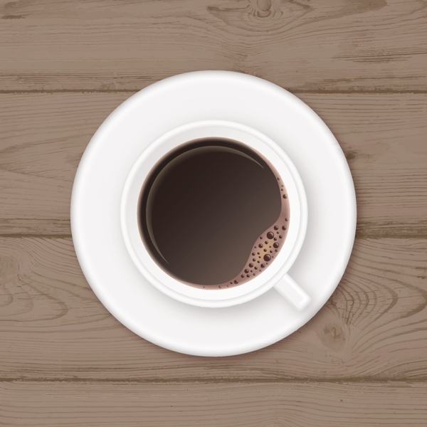 白色木纹咖啡杯插画元素