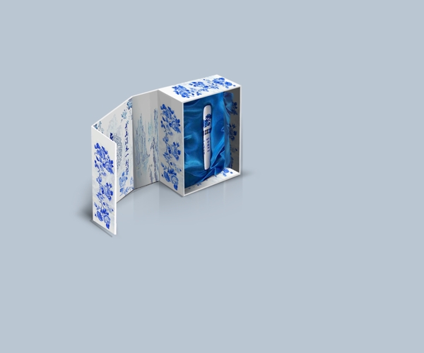 青花瓷礼盒立体图