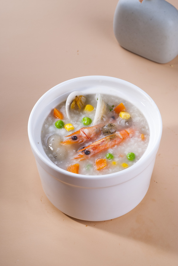 鲜虾蛤蜊海鲜粥图片