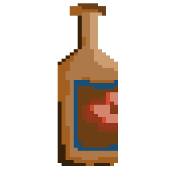 棕色的像素瓶子插画