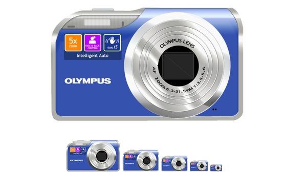 蓝色金属相机icon图标
