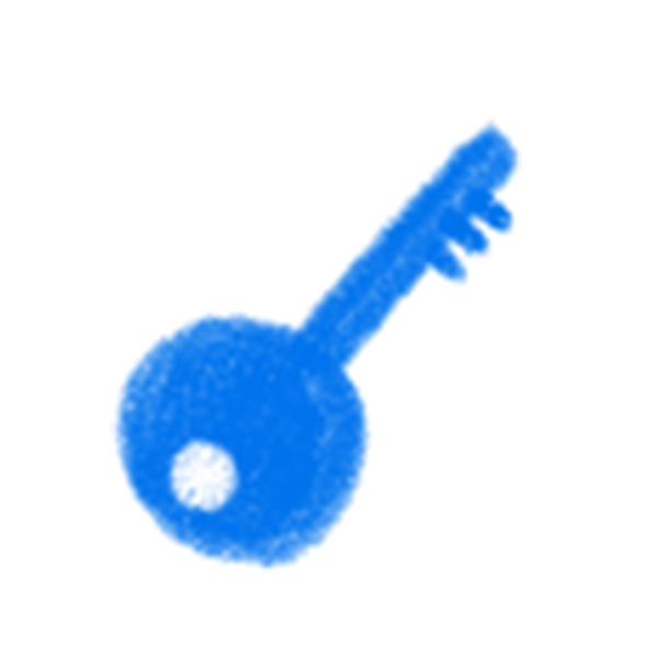 蓝色钥匙插画图标