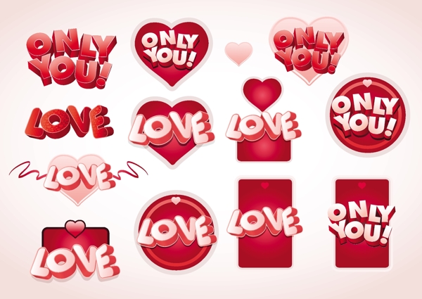 情人節(jié)LOVE字體矢量素材