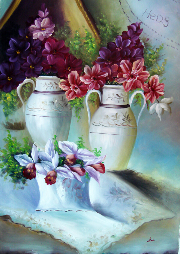 艺术花瓶插花装饰画