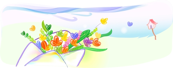矢量卡通風景插畫圖片
