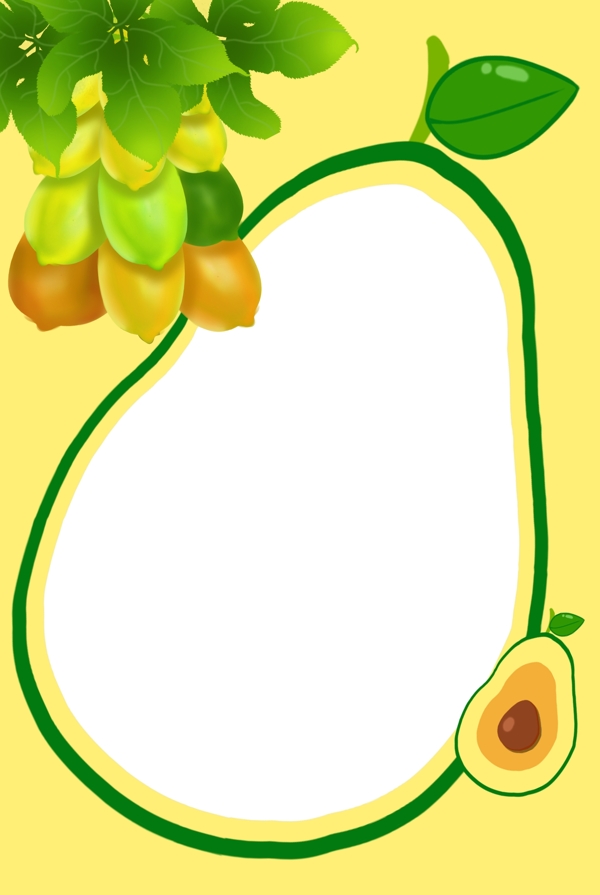 木瓜边框背景图片