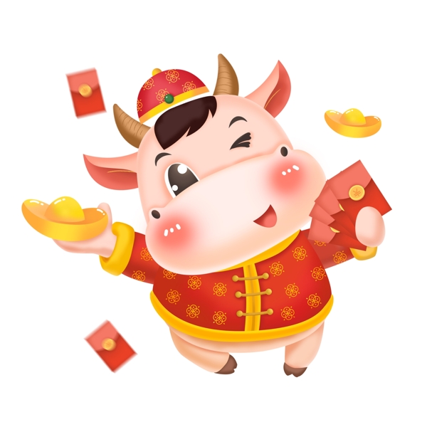 春節(jié)動(dòng)漫牛形象圖片
