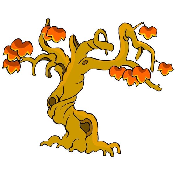 樹木古典插畫