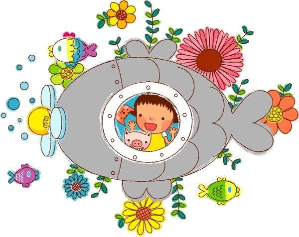 卡通兒童插畫圖片
