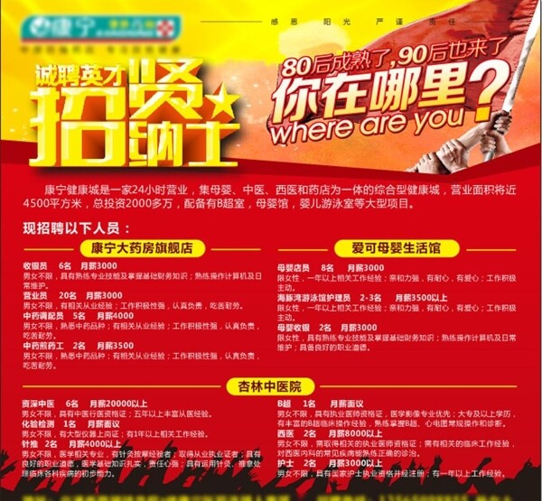 健康城招聘海報(bào)宣傳活動